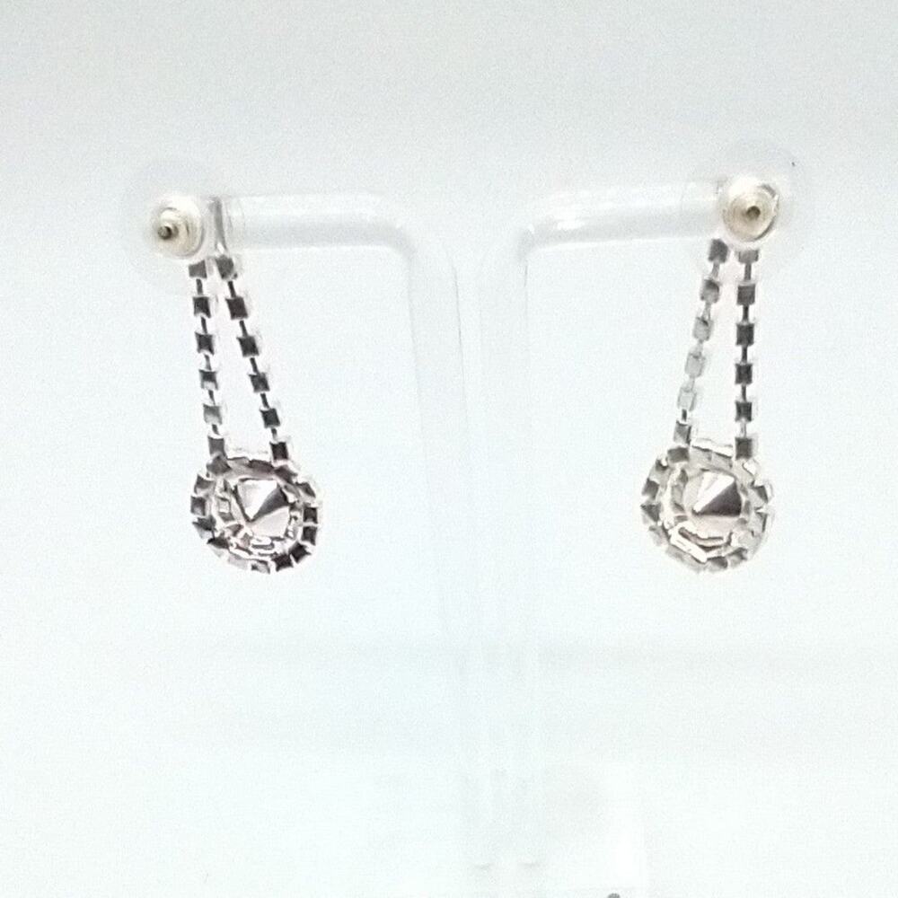 Red/clear Rhinestone Drop Earrings Silver Tone Posts - Picture 5 of 6
